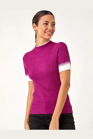 Roman Ribbed Contrast Knit T-Shirt42