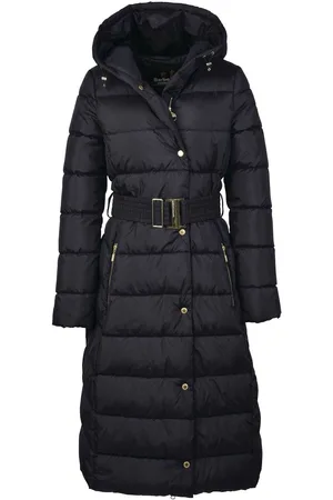 Barbour Czarna pikowana kurtka o wydłużonym kroju Trackline38