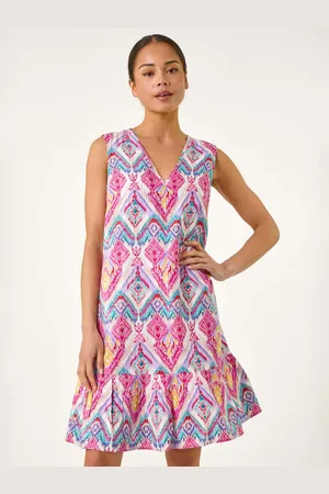 Roman Petite Frill Hem V-Neck Dress42