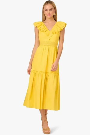 Adrianna Papell Adrianna By Yellow Ruffle Dress46