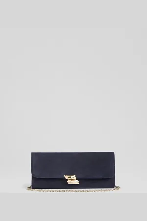 LK Bennett The Daisy Long Clasp Clutch In A Striking Hue Is Crafted From Luxurious Suede And Showcases New BrandingJeden