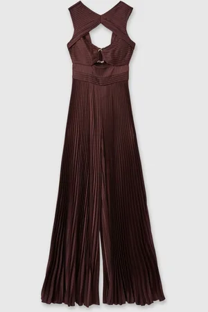 AMUR Cut-Out Pleated Wide Leg Jumpsuit34