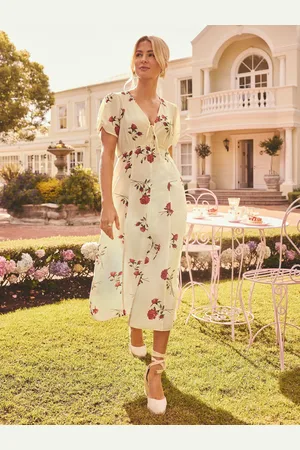 Friends Like These Button Through V-Neck Midi Dress36