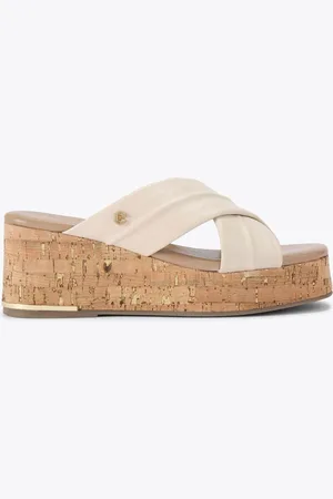 Carvela Comfort Cream Fresco Cross Wedge Sandalseu37