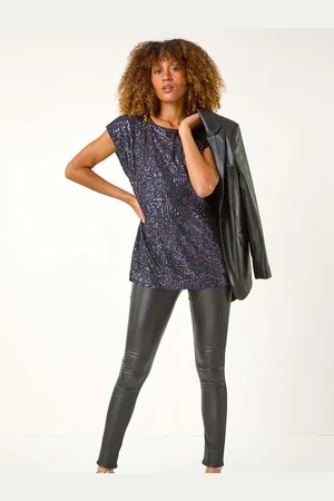 Roman Sequin Tunic Stretch Top46