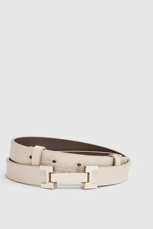 Reiss Hayley Leather Square Hinge BeltXS