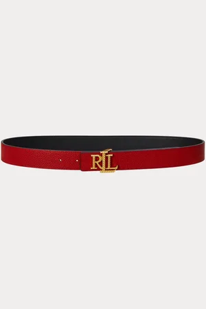 Ralph Lauren Logo Reversible Pebbled Black Leather BeltXL