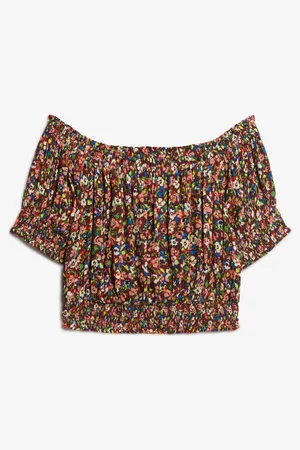 Superdry Smocked Short Sleeve Crop Top38