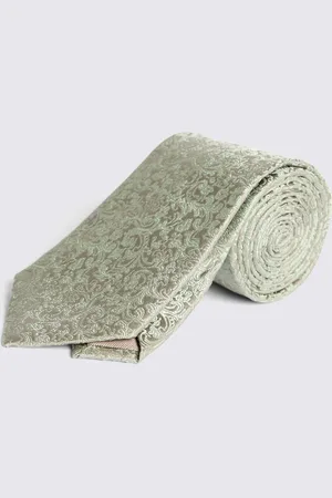 Moss Floral Print Swirl Silk Tieonesize