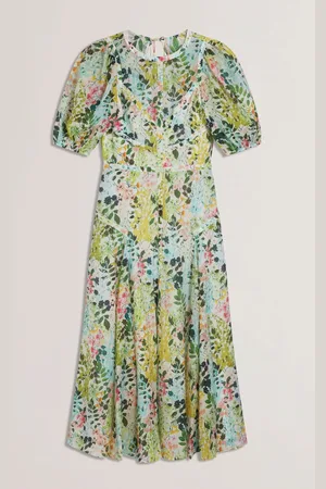 Ted Baker Kandea Puff Sleeve Binding Detail Midi Dress42