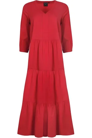 Weird Fish Margo Seersucker Tiered Midi Dress36