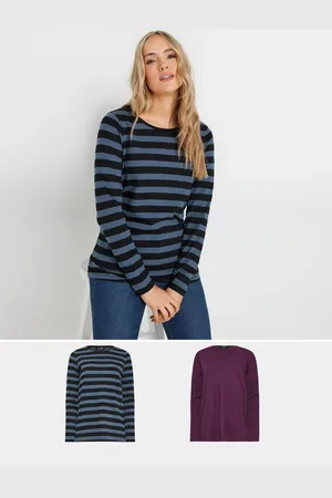 Long Tall Sally Long Sleeve 100% Cotton T-Shirts 2 Pack36 Wysoki