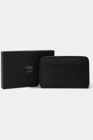 Osprey Medium The Deboss Leather Zip Around Black PurseJeden