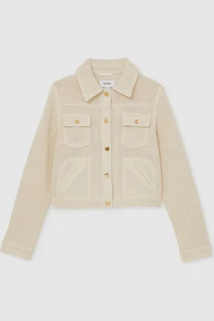 Reiss Renzo Cotton-Blend Textured Trucker Jacket46