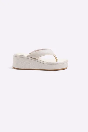 River Island Toe Thong Wedge Sandalseu39