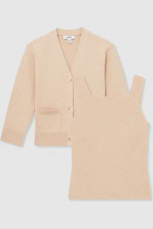Reiss Harper Compact Knit Top And Cardigan Set4