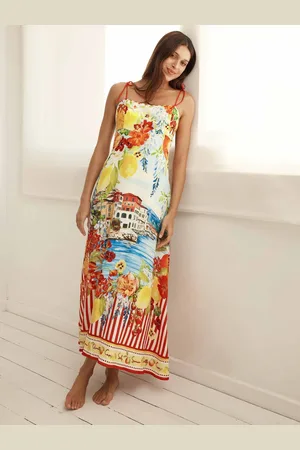 Forever New Sicilia Printed Midi Dress With A Touch Of Linen38