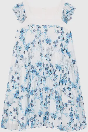 Reiss Aster Floral Printed Pleated Dress104110 cm