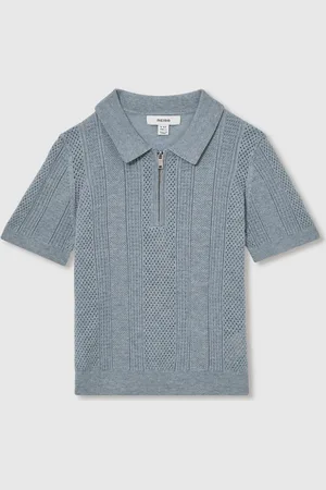 Reiss Texas Textured-Knit Half-Zip Polo Shirt128134 cm