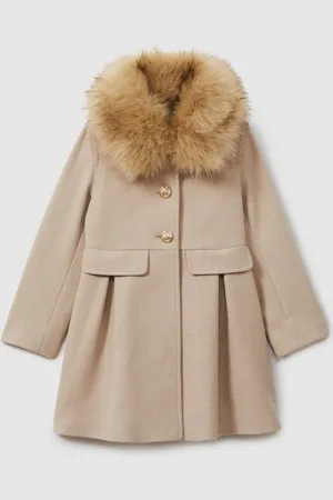 Reiss Nicole Faux Fur Collar Wool Blend Coat9