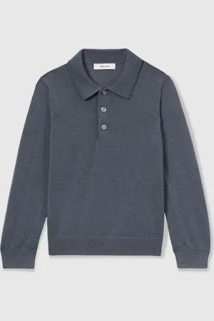 Reiss Trafford Merino Long-Sleeve Polo Shirt6