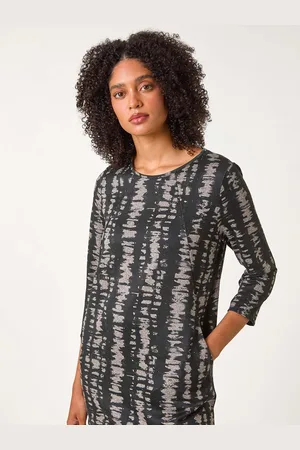 Roman Abstract Print Tunic Pocket Detail Stretch38