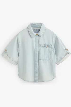 River Island Denim Short Sleeve Loose Pocket ShirtL