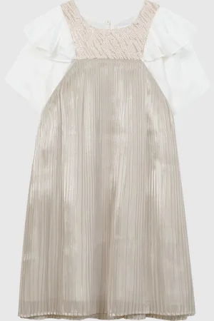 Reiss Ariella Metallic Pleated Dress134140 cm