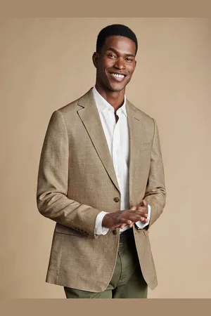 Charles Tyrwhitt Marynarka o dopasowanym kroju z bawełny i lnu40 R