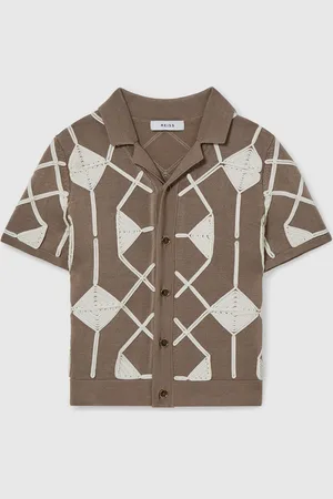 Reiss Terrazzo Geometric Embroidery Knit Shirt122128 cm