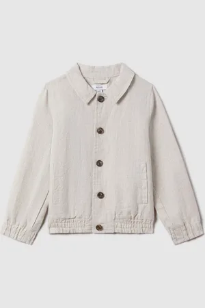 Reiss Cadiz Linen Elasticated Trim Bomber Jacket8