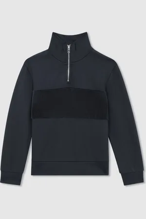 Reiss Selin Slim Fit Half-Zip Funnel Neck Velour Sweatshirt8