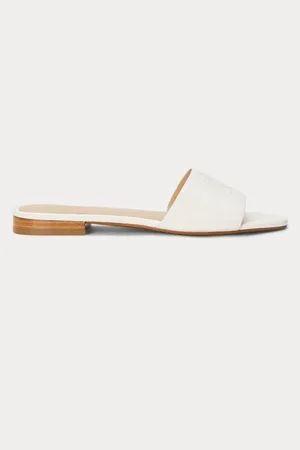 Ralph Lauren Everley Logo Nappa Leather Slide Sandalseu38