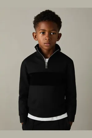 Reiss Selin Slim Fit Half-Zip Funnel Neck Velour Sweatshirt8