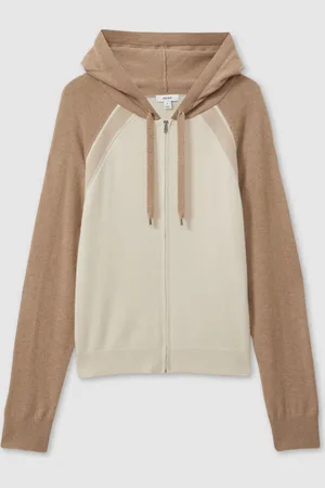 Reiss Bluza z kapturem Ula w bloki kolorów z mieszanki wełnyL