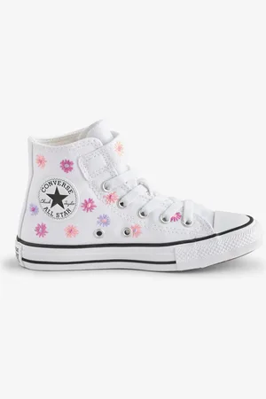 Converse Junior Chuck Taylor Floral Print 1V Easy On Trainersuk12eu305