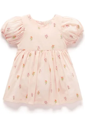 Purebaby Floral Print Embroidered Dress and98104 cm