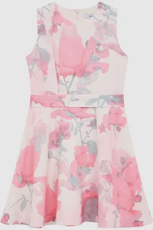 Reiss Monica Floral Printed Belted Dress122128 cm