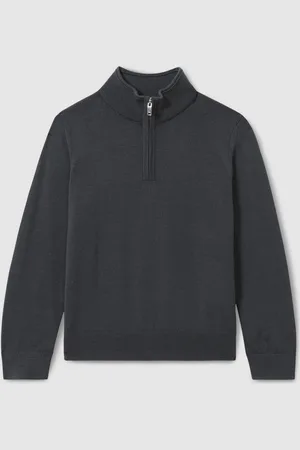 Reiss Blackhall Merino Wool Half-Zip Funnel Neck Jumper6