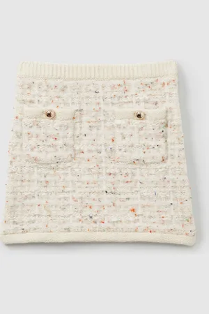 Reiss Felicity Tweed-Effect Knitted Mini Skirt with Merino9