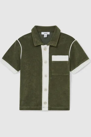 Reiss Micah Velour Colour-Block Shirt110116 cm