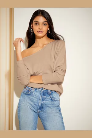 Friends Like These Soft Cosy Jersey Slash Neck Long Sleeve Tunic Top48