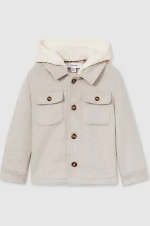 Reiss Liam Removable-Hood Brushed-Twill Overshirt6
