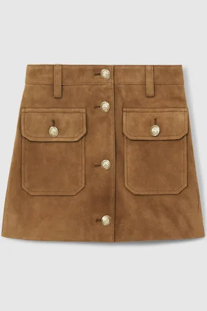 Reiss Connie Suede Flap Pocket Skirt158164 cm