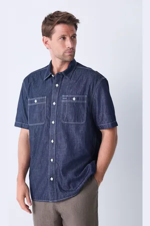 Next Chambray Denim Short Sleeve 100% Cotton ShirtXL