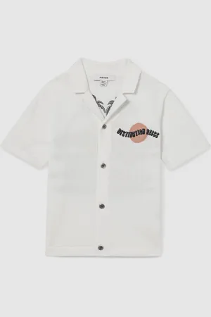 Reiss Mykos Cotton Destination Embroidery Knit Shirt134140 cm