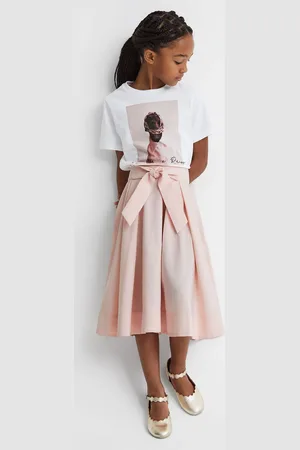 Reiss Garcia Pleated Belted Taffeta Midi Skirt5