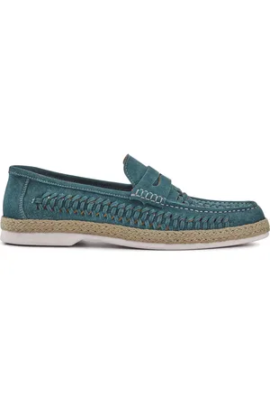 JONES BOOTMAKER Blue Raheem Leather Loafersuk9eu43