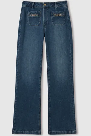Paige Savon Blue Wide Leg Patch Pocket Jeans24