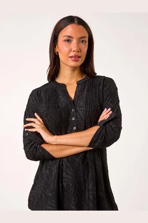Roman Textured Pintuck Pleat Stretch Tunics Top46
